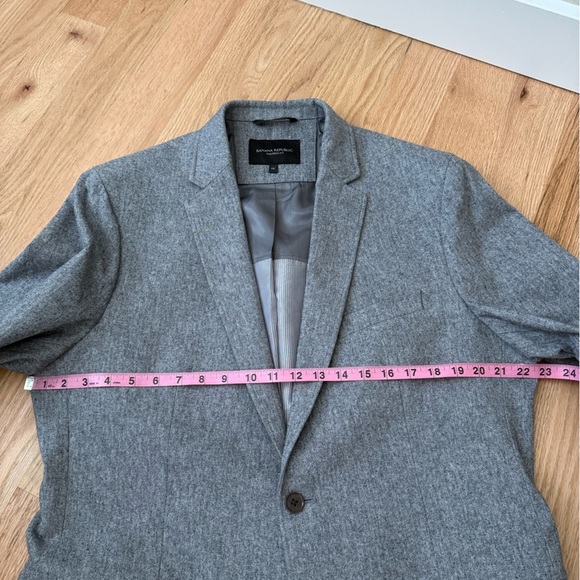 Banana Republic 100% Cotton Tailored Fit Gray Blazer Jacket Men’s Size 44L - Picture 5 of 13
